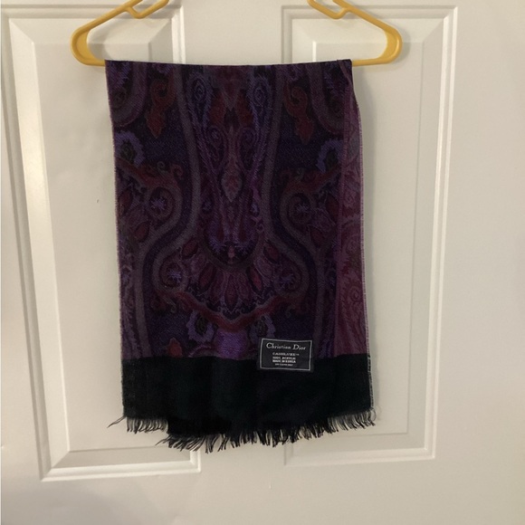 Dior Black and Purple Cashluxe Scarf - Picture 1 of 4